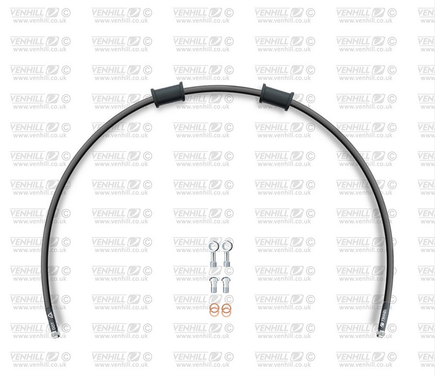 Clutch hose kit Venhill POWERHOSEPLUS HON-4005C-BK (1 hose in kit) Black hoses, chromed fittings