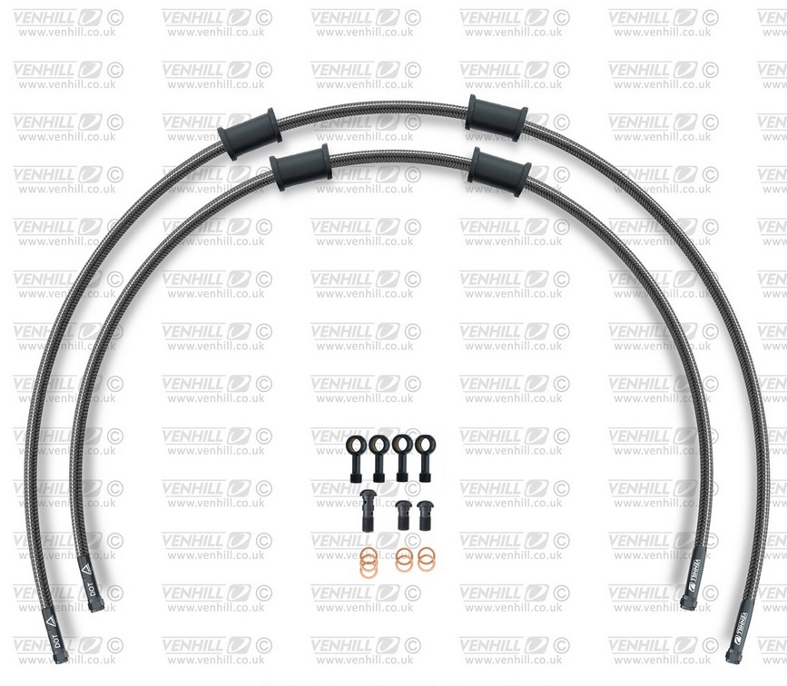 Kit prednjih kočionog crijeva Venhill POWERHOSEPLUS HON-4007FB-CB (1 hose in kit) Carbon hoses, black fittings