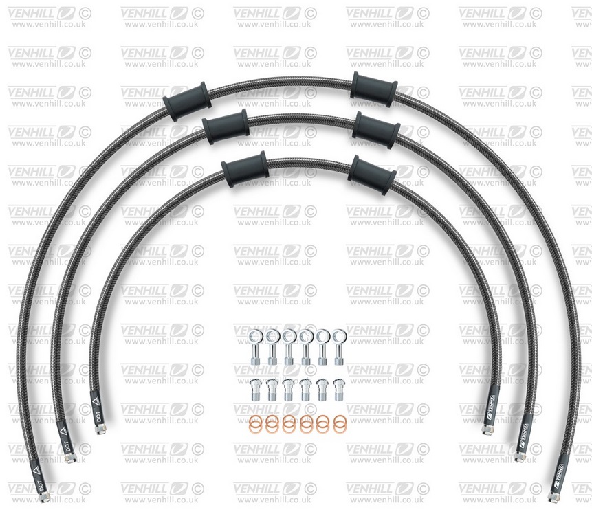 STANDARD Front brake hose kit Venhill POWERHOSEPLUS HON-10032FS-CB (3 hoses in kit) Carbon hoses, stainless steel fittings