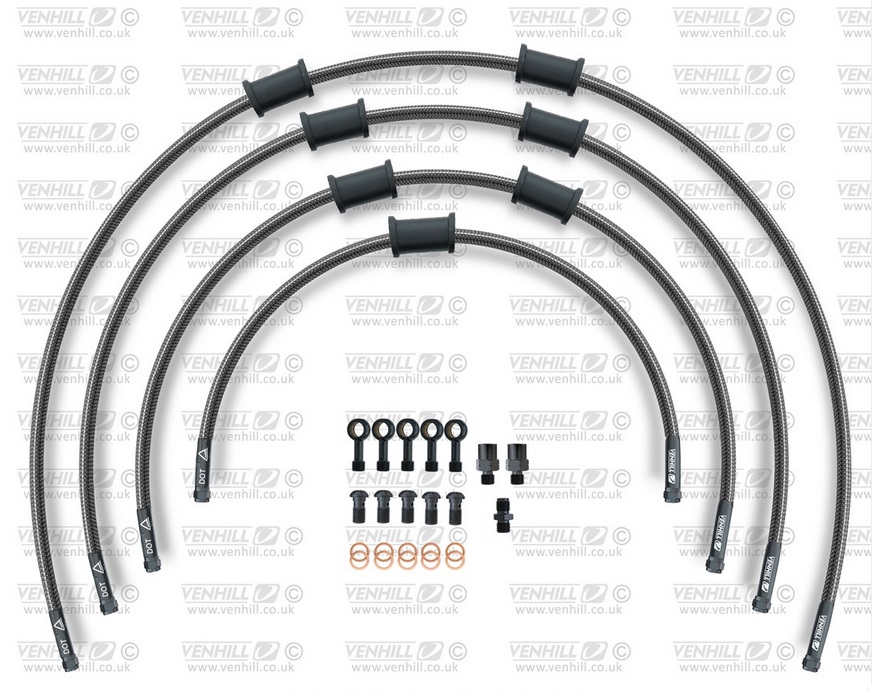 STANDARD Front brake hose kit Venhill POWERHOSEPLUS SUZ-5004FB-CB (4 hoses in kit) Carbon hoses, black fittings