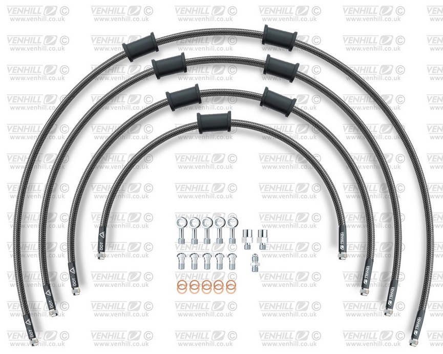 STANDARD Front brake hose kit Venhill POWERHOSEPLUS BMW-11001FS-CB (4 hoses in kit) Carbon hoses, stainless steel fittings