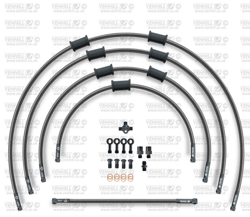 STANDARD Front brake hose kit Venhill POWERHOSEPLUS SUZ-11003FB-CB (5 hoses in kit) Carbon hoses, black fittings