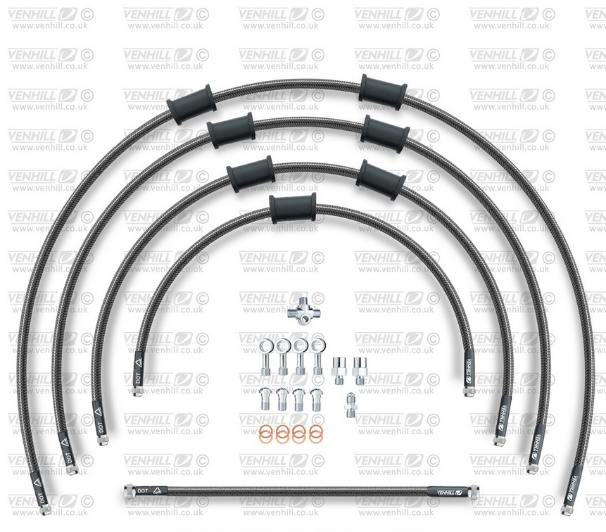 STANDARD Front brake hose kit Venhill POWERHOSEPLUS SUZ-2006FS-CB (5 hoses in kit) Carbon hoses, stainless steel fittings