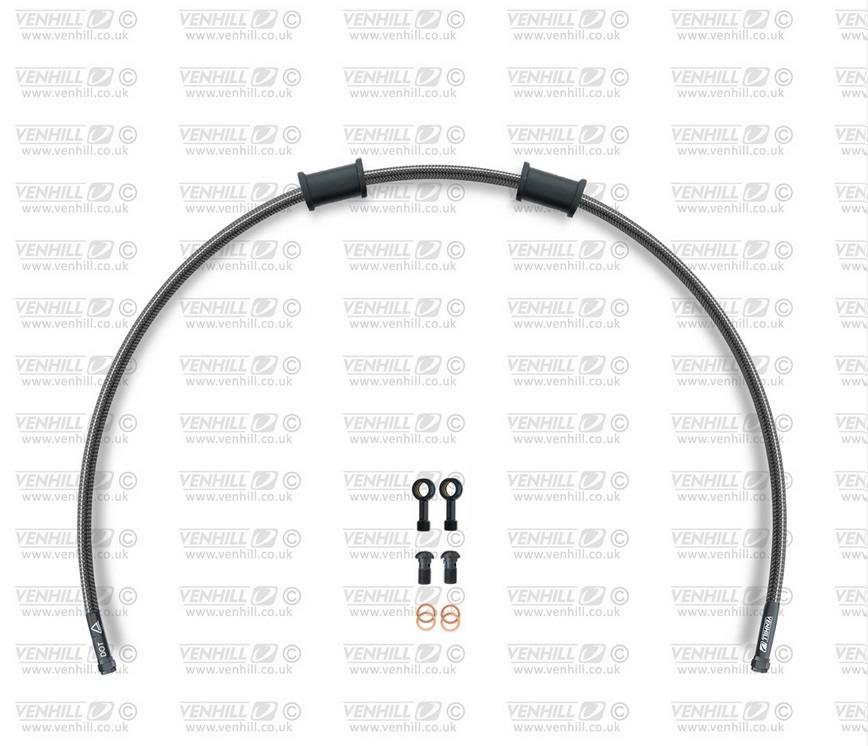 Clutch hose kit Venhill POWERHOSEPLUS HON-7012CB-CB (1 hose in kit) Carbon hoses, black fittings