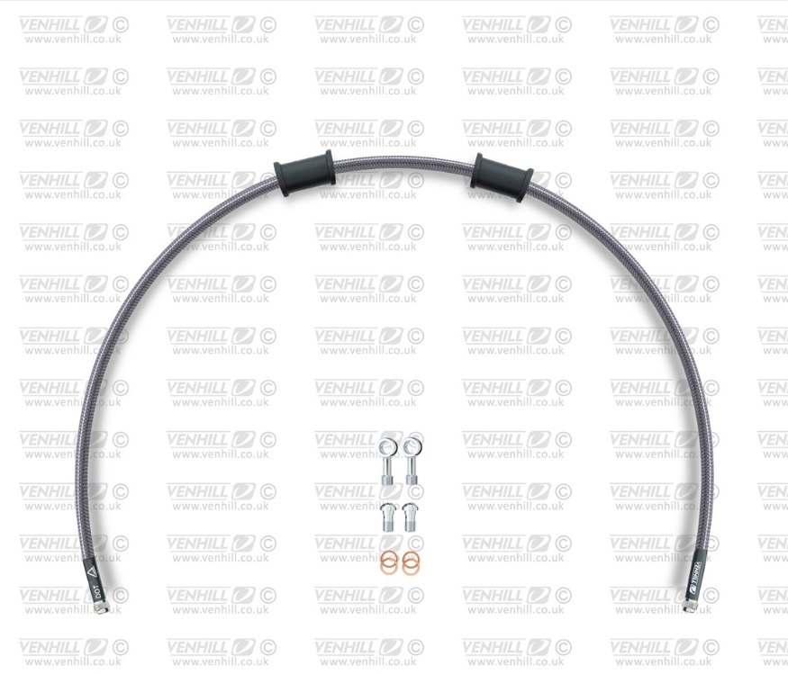 Clutch hose kit Venhill POWERHOSEPLUS HON-4005C-CB (1 hose in kit) Carbon hoses, chromed fittings