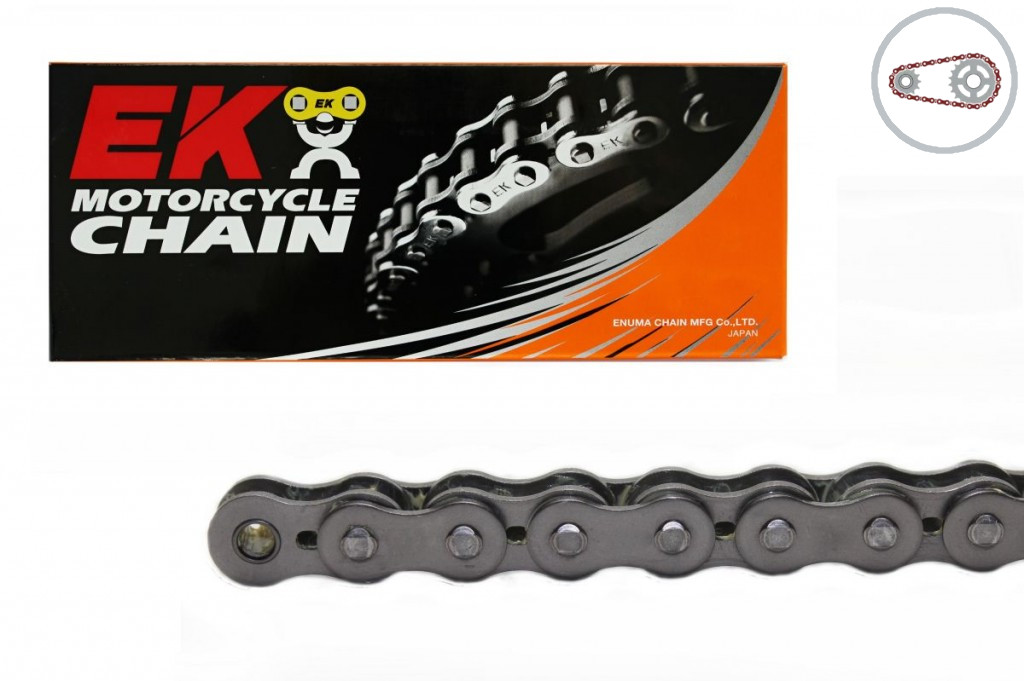 Chain kit EK - Silver chain 428 DEH, Non-sealed, CHK front sprocket SUPERSPROX, CHK rear sprocket JT for GILERA Coguar 125 2001