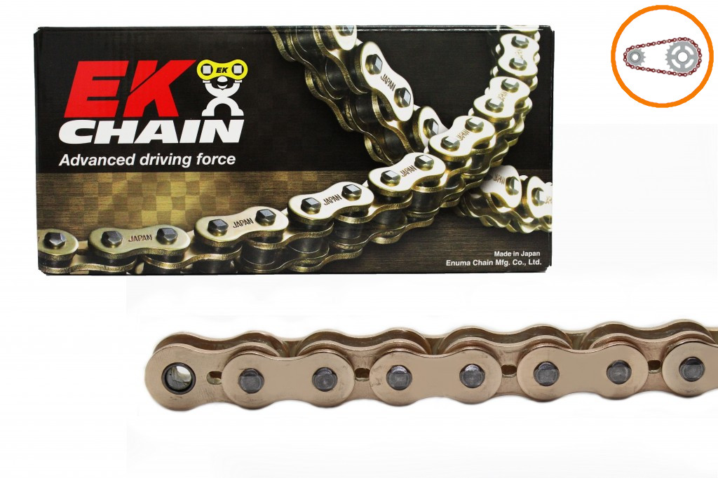 Chain kit EK - Zlat chain 520 MRD, Non-sealed, CHK front sprocket JT, CHK rear sprocket JT for YAMAHA WR 250 1997