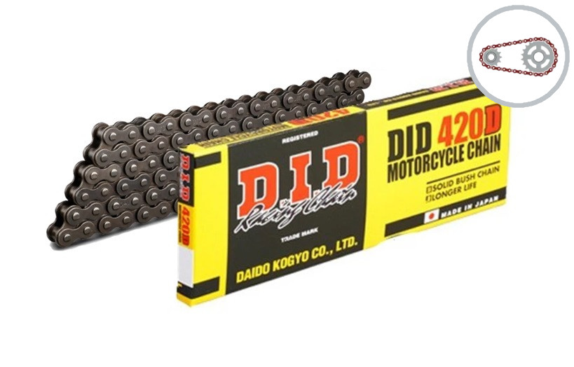 Chain kit D.I.D Chain - Silver chain 420 D, Non-sealed, CHK front sprocket SUPERSPROX, CHK rear sprocket SUPERSPROX for HONDA ST 50 Dax 1990