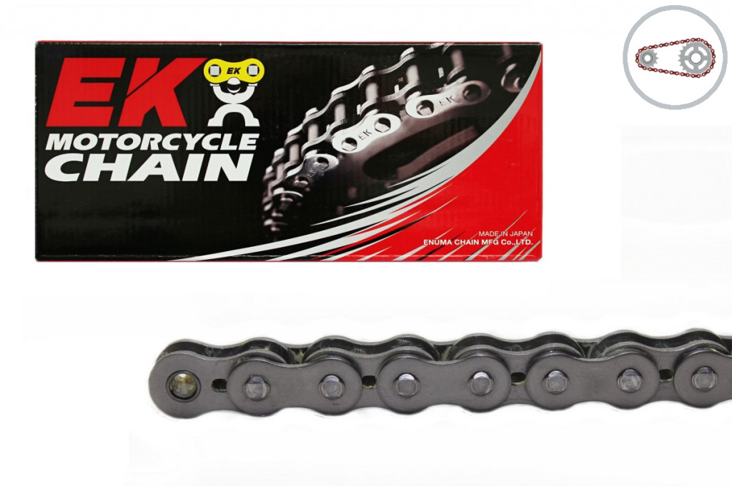 Chain kit EK - Silver chain 428 DEH, Non-sealed, CHK front sprocket SUPERSPROX, CHK aluminium CHK rear sprocket SUPERSPROX for BETA RR 125 2011-2012