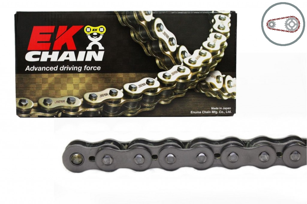 Chain kit EK - Silver chain 520 DEX, X-ring (X, NX, QX, XS), CHK front sprocket SUPERSPROX, CHK rear sprocket SUPERSPROX for HONDA CBF 250 2004-2006