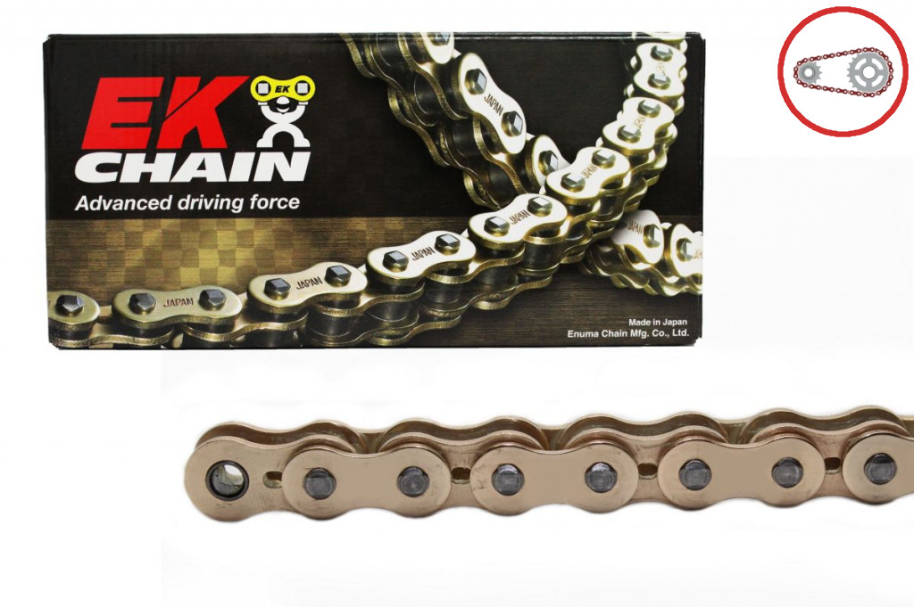 Chain kit EK - Zlat chain 520 RRSM, Non-sealed, CHK front sprocket JT, CHK rear sprocket JT for HUSABERG FC 350 1996