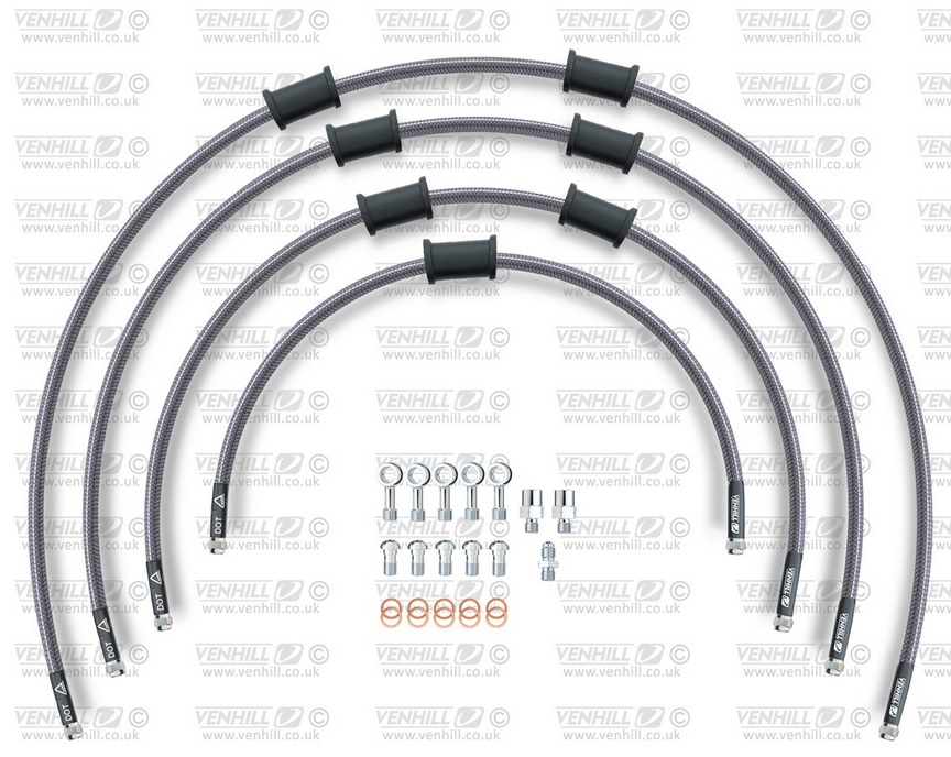 STANDARD Front brake hose kit Venhill POWERHOSEPLUS SUZ-5004FS (4 hoses in kit) Clear hoses, stainless steel fittings