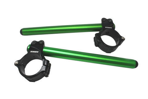 Aluminium-forged clip-ons ACCOSSATO CP003 with metal clamp composed of 2 half-rings 10 degrees inclination, green
