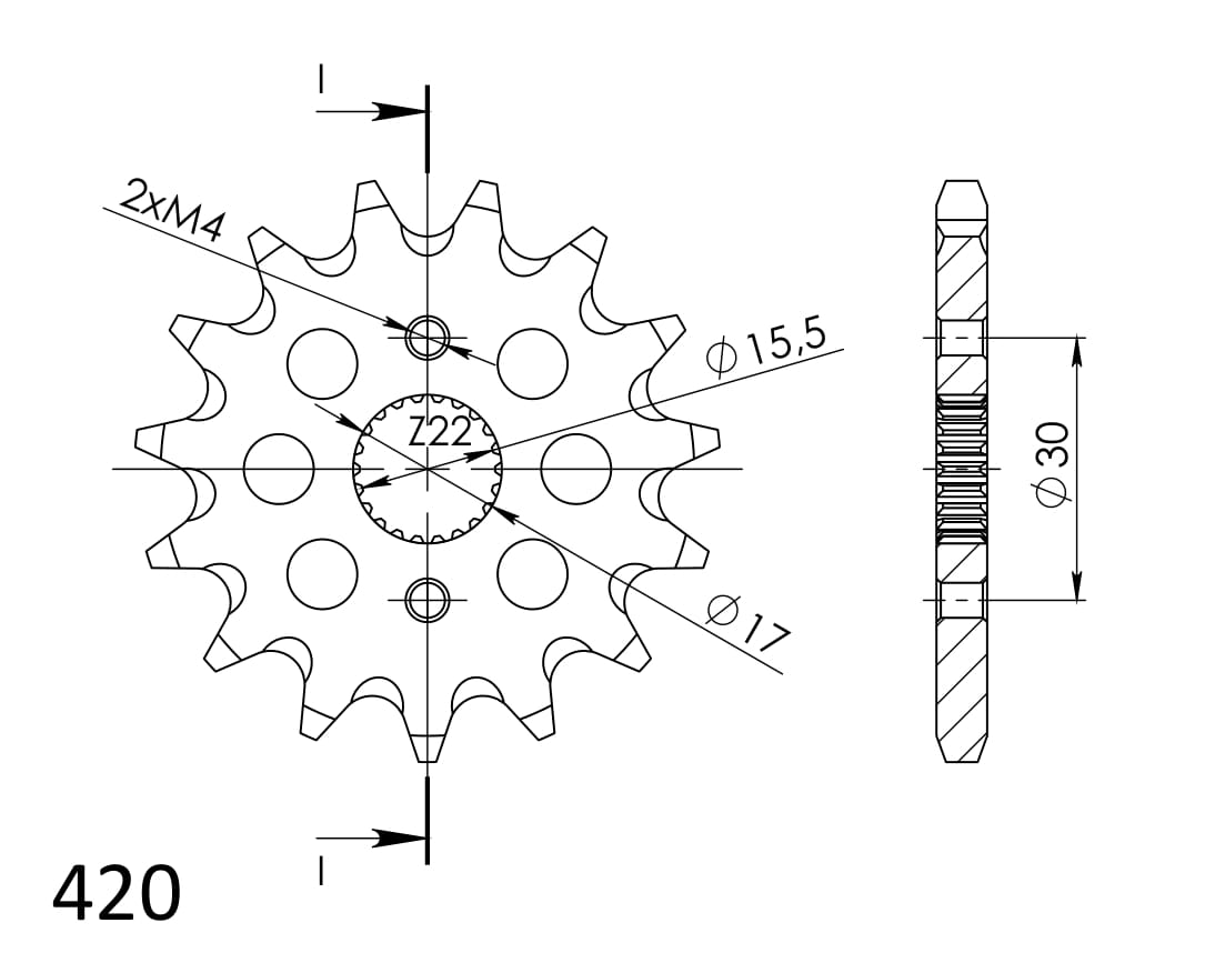 Prednji lančanik SUPERSPROX CST-1256:15 15T, 420