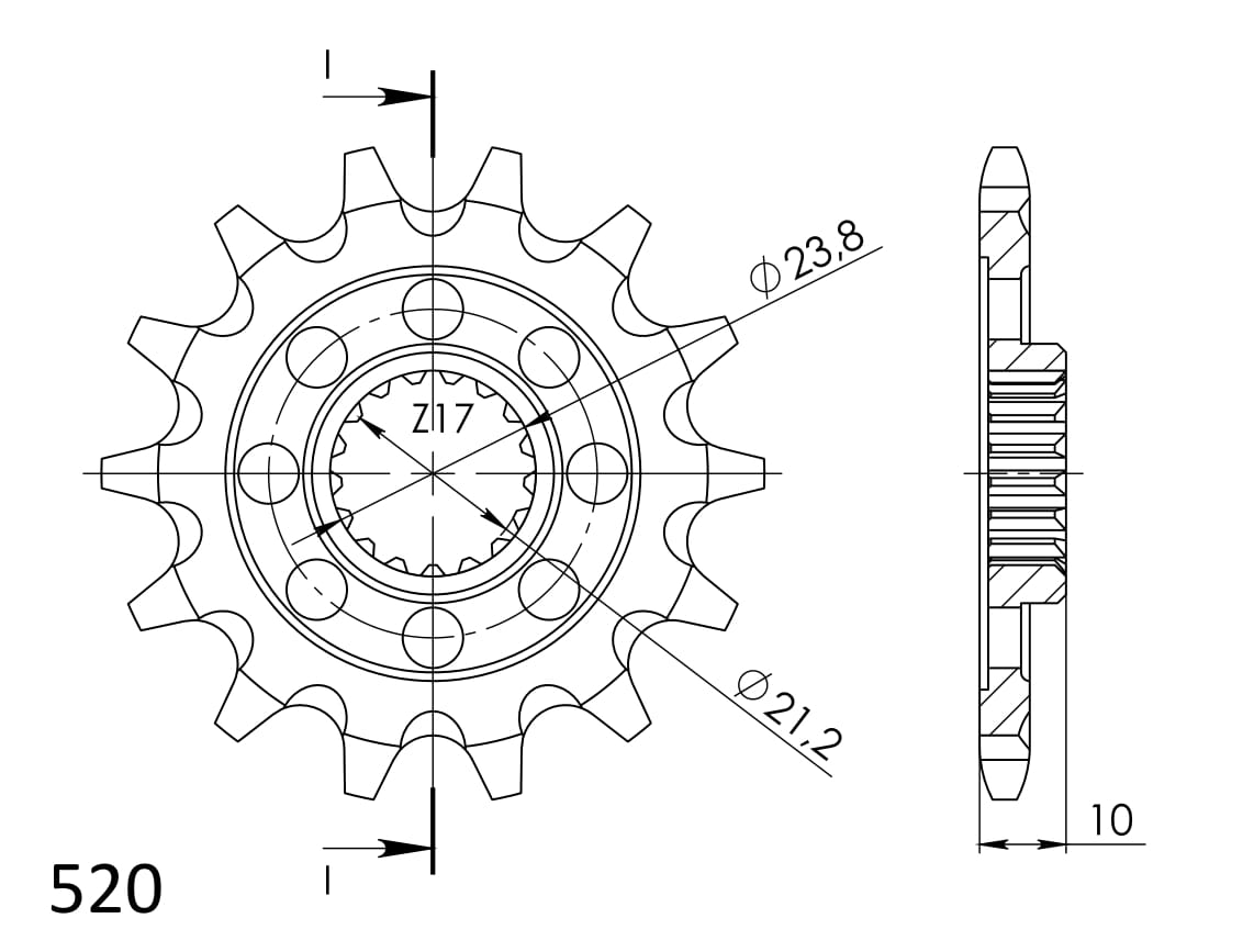 Prednji lančanik SUPERSPROX CST-1442:13 13T, 520