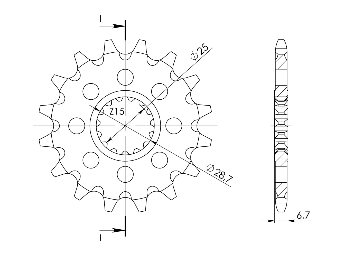Prednji lančanik SUPERSPROX CST-1592:14 14T, 520