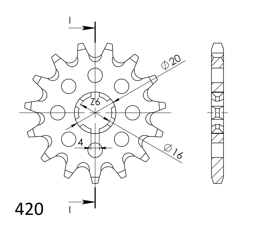 Prednji lančanik SUPERSPROX CST-546:13 13T, 420
