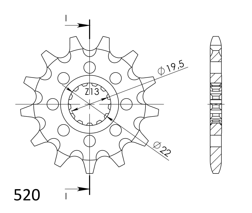 Prednji lančanik SUPERSPROX CST-1439:13 13T, 520