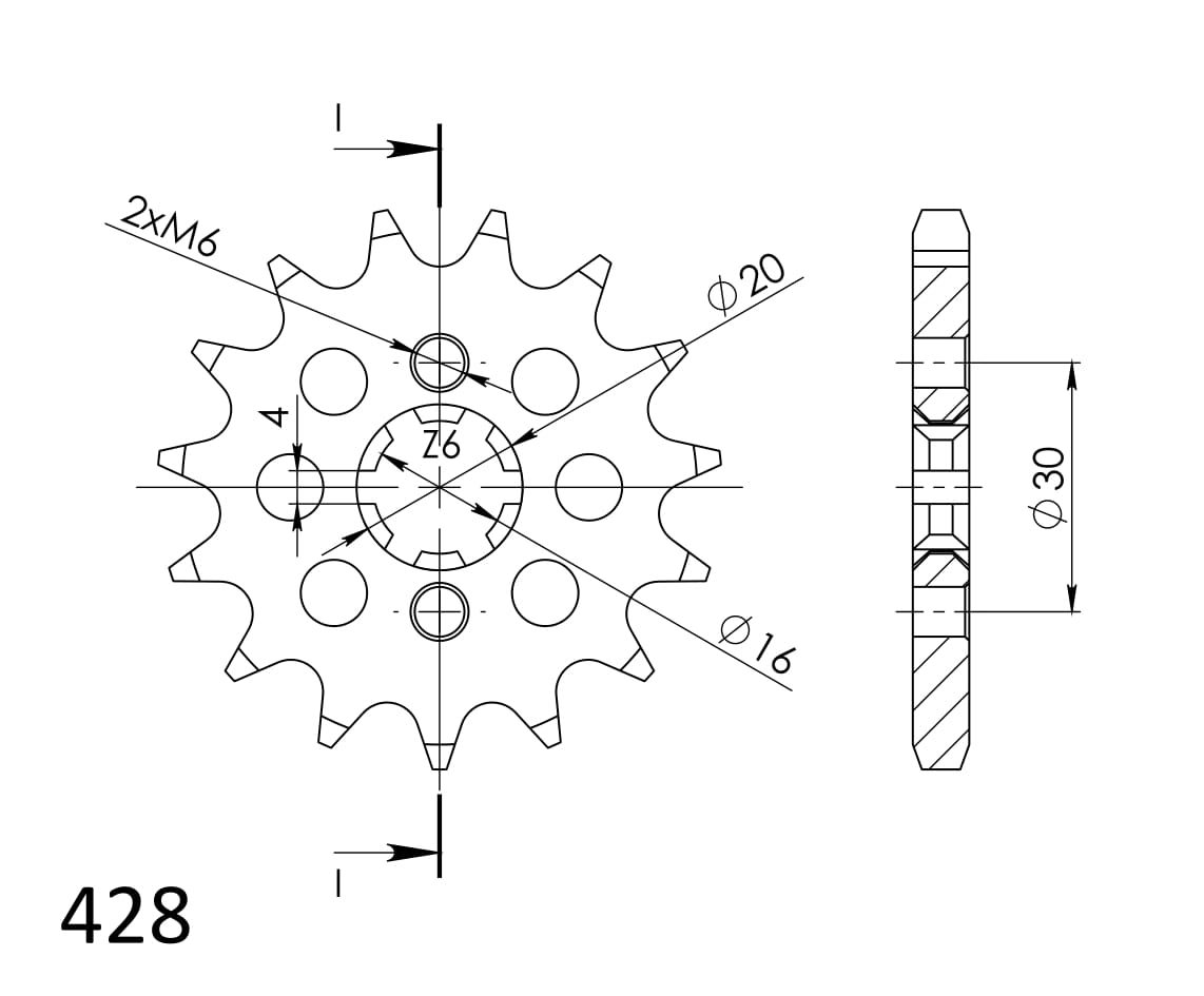 Prednji lančanik SUPERSPROX CST-417:13 13T, 428
