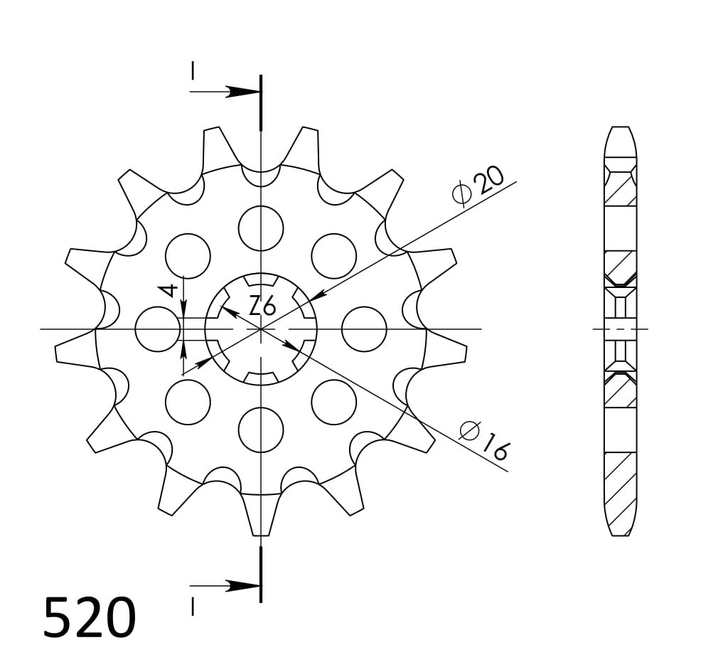 Prednji lančanik SUPERSPROX CST-421:13 13T, 520