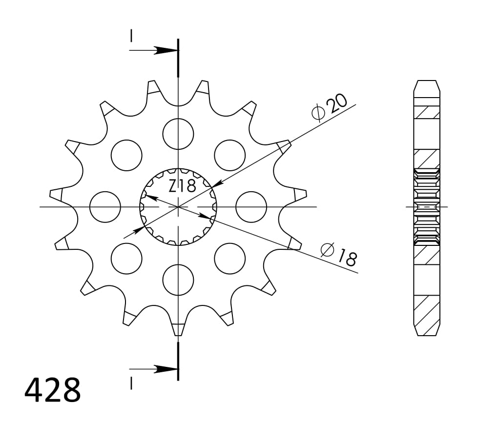 Prednji lančanik SUPERSPROX CST-426:13 13T, 428