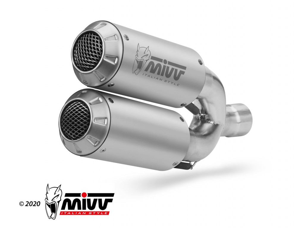 2 silencers kit MIVV MK3 D.043.SM3X Stainless Steel for DUCATI Hypermotard 939 2016-2018