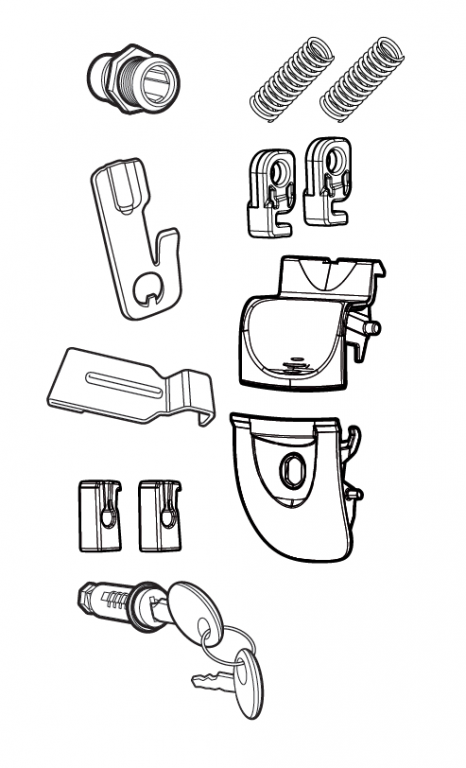 Locking system SHAD D1B341MAR for SH34/SH33