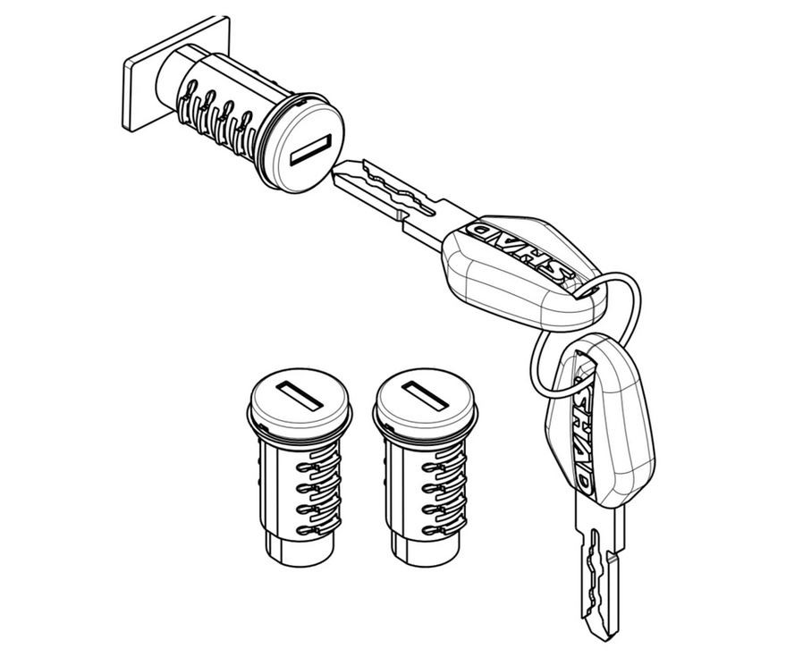Key kit + 3 TERRA-key cylinders SHAD D1TRBOR TERRA