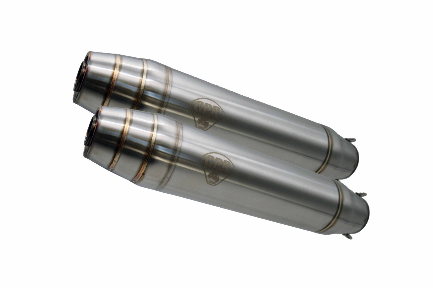 Dual universal silencer kit GPR DEEPTONE CAFE.3.DE Brushed Stainless steel