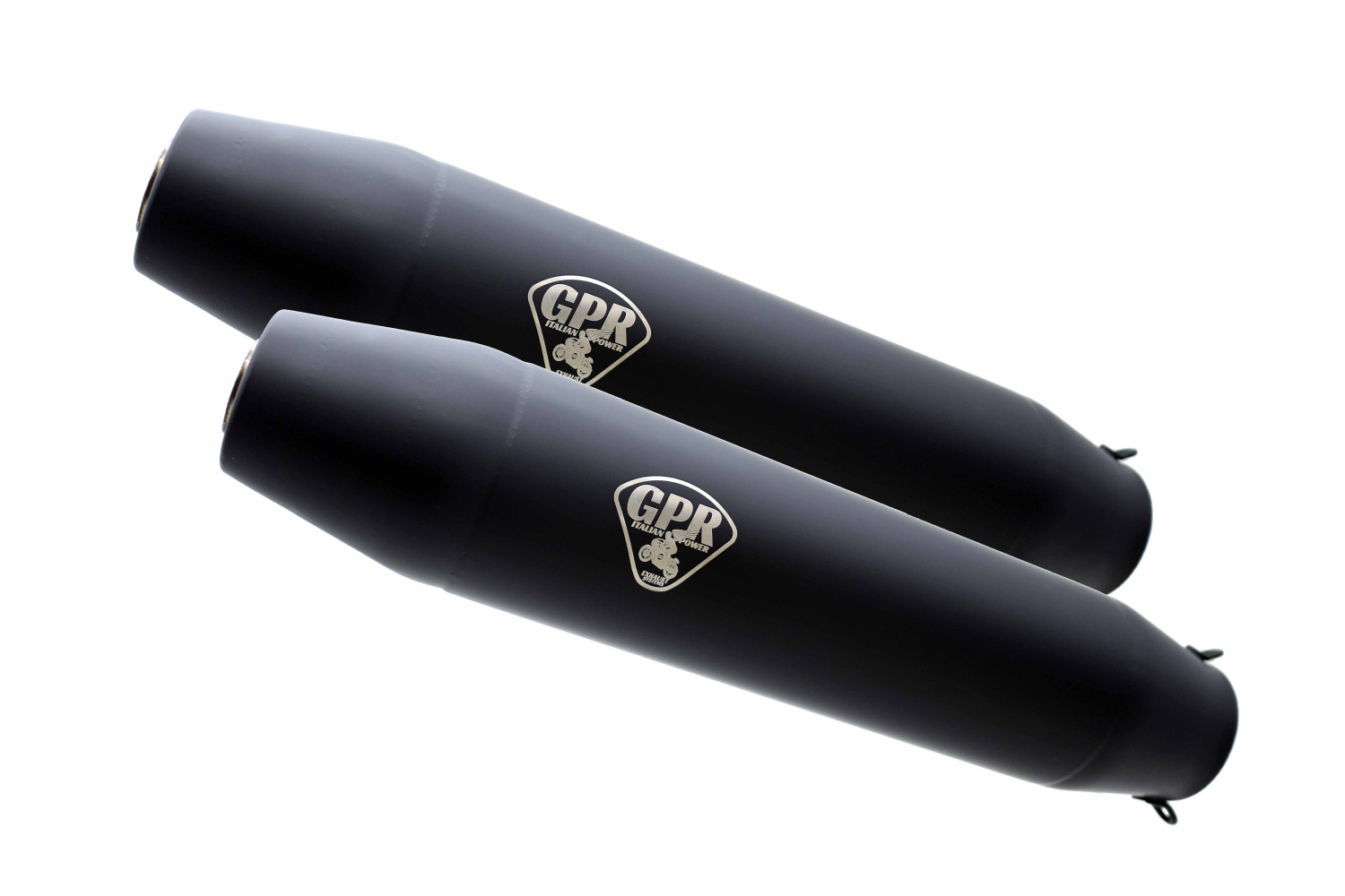 Dual universal silencer kit GPR DEEPTONE CAFÉ RACER CAFE.60.DN Matte Black without link pipes