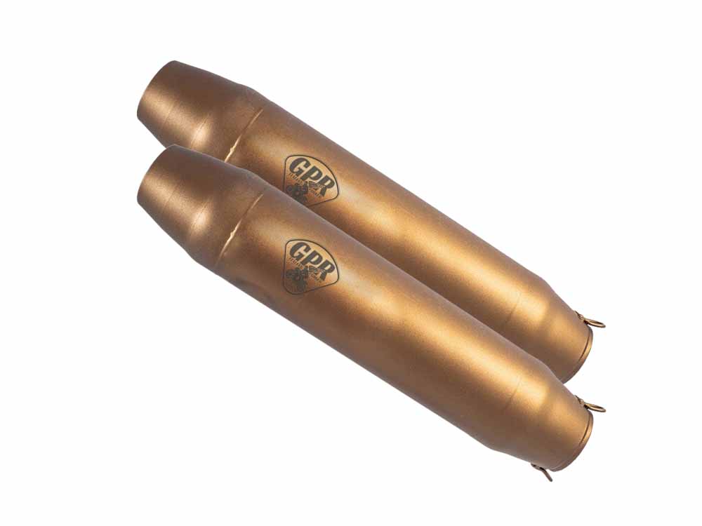 Dual universal silencer kit GPR DEEPTONE CAFÉ RACER CAFE.48.DBR Bronze without link pipes