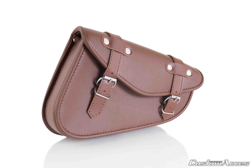 Leather saddlebag CUSTOMACCES DETROIT AP0003T brown left
