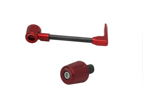 Lever guard in Carbon + left end ACCOSSATO DE009 with black hose and joint right