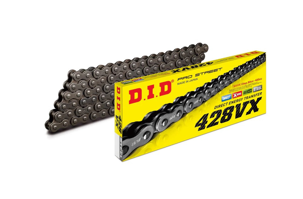 Chain kit D.I.D Chain - Silver chain 428 VX, X-ring (X, NX, QX, XS), CHK front sprocket JT, CHK rear sprocket JT for SUZUKI RM 80 1979-1981