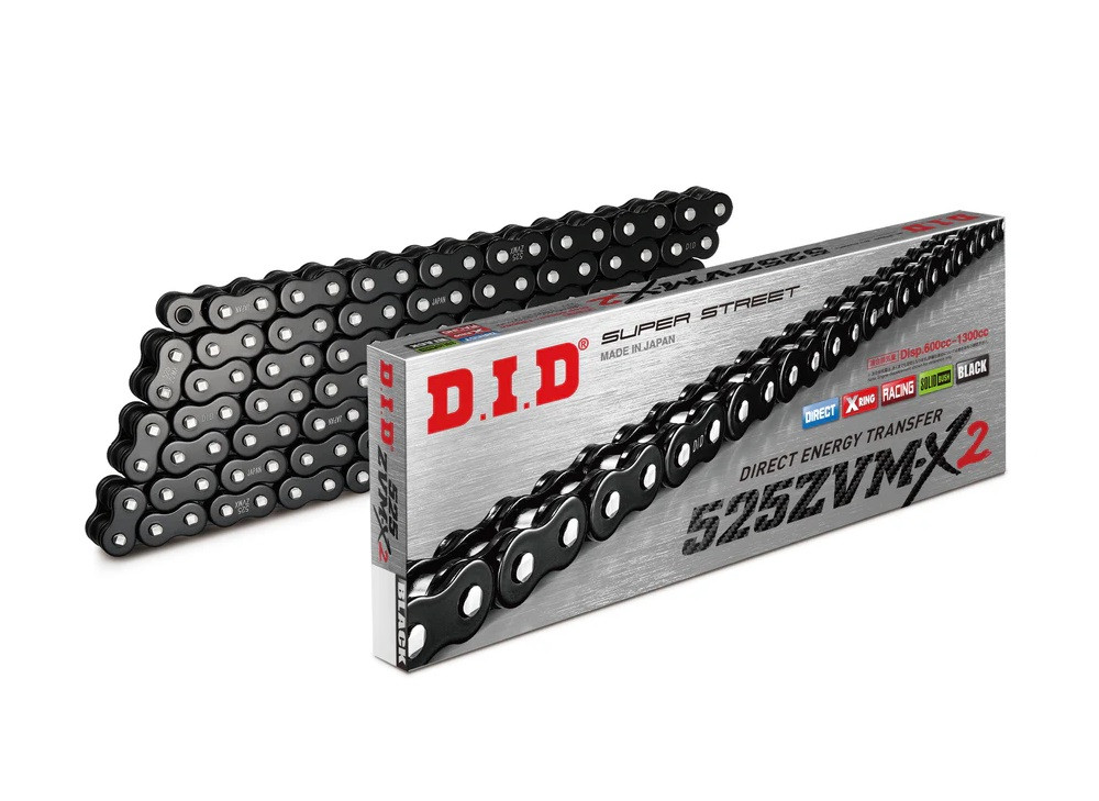 Chain kit D.I.D Chain - Silver chain 525 ZVM-X, X-ring (X, NX, QX, XS), CHK front sprocket JT CHK rubber cushioned, CHK rear sprocket JT for YAMAHA FZ8 800 / Fazer 2010-2015