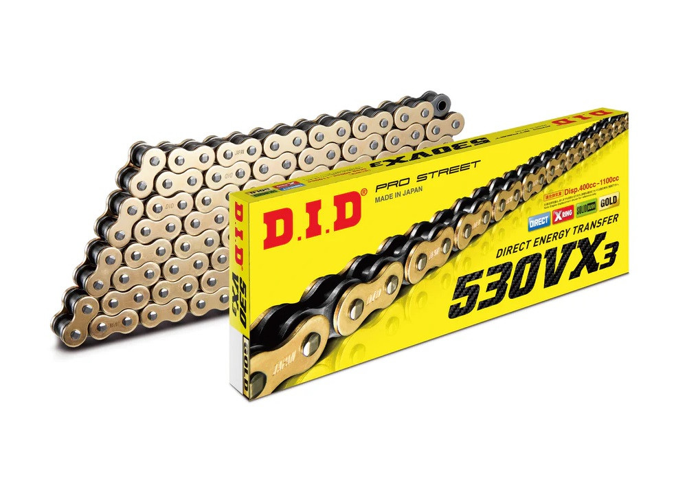 VX series X-Ring chain D.I.D Chain 530VX3 110 L Gold/Black