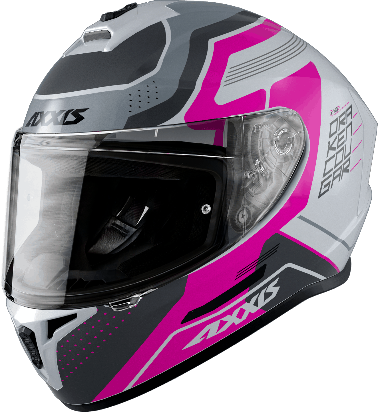 FULL FACE helmet AXXIS DRAKEN ABS cougar a8 gloss fluor pink XL