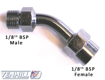 Swivel joint Venhill POWERHOSEPLUS E645 45 deg 1/8TH BSP krom