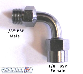 Swivel joint Venhill POWERHOSEPLUS E690 90 deg 1/8 TH BSP krom
