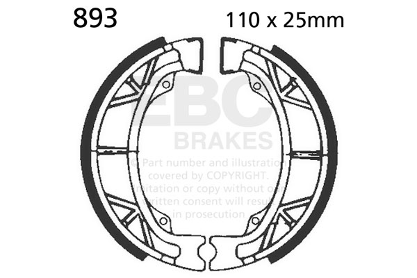 Brake shoe set EBC 893 excluding springs