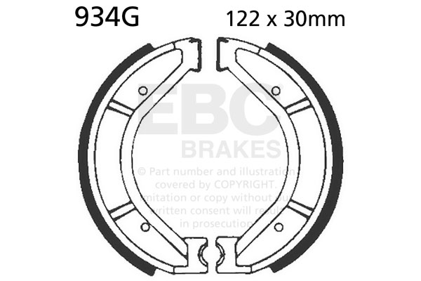 Brake shoe set EBC 934G grooved