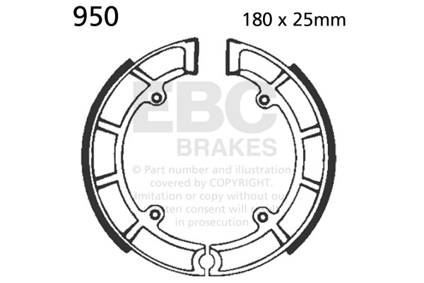 Brake shoe set EBC 950