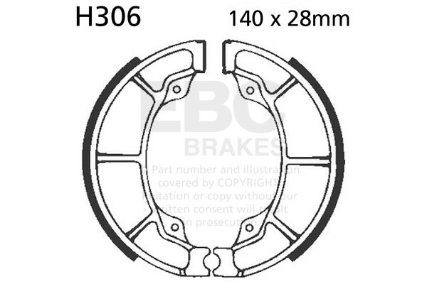 Brake shoe set EBC H306