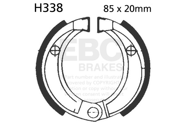 Brake shoe set EBC H338 excluding springs