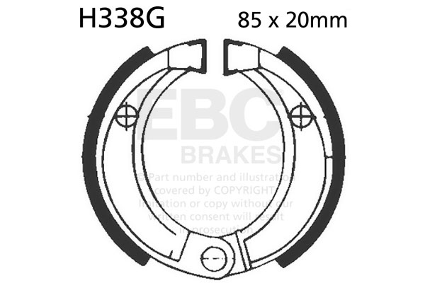 Brake shoe set EBC H338G grooved excluding springs