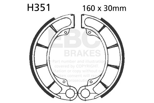 Brake shoe set EBC H351 includings springs