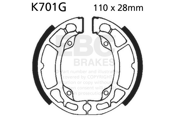 Brake shoe set EBC K701G grooved