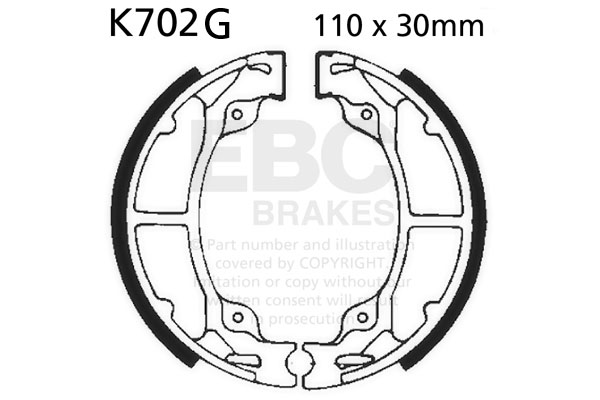 Brake shoe set EBC K702G grooved