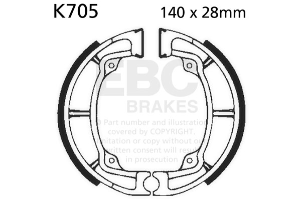 Brake shoe set EBC K705 includings springs