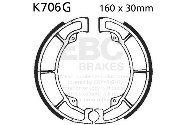 Brake shoe set EBC K706G grooved